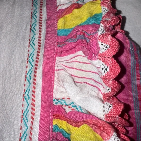 Anthropologie dRA boho embroidered ruffle sleeve striped cotton top Women’s M - Picture 7 of 12